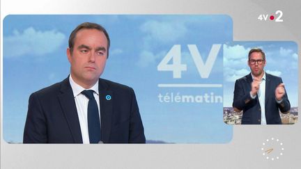 Le ministre des Armées, Sébastien Lecornu, sur le plateau de France 2, le 11 novembre 2024.