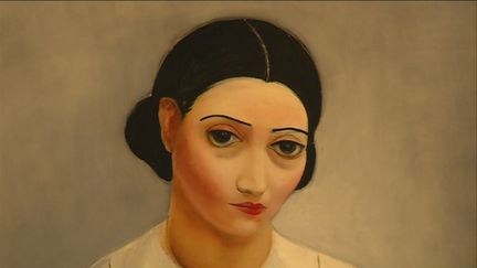 Détail de "Femme au&nbsp;corsage blanc" (1924) de Moïse Kisling. (COLLECTION NAHMAD)