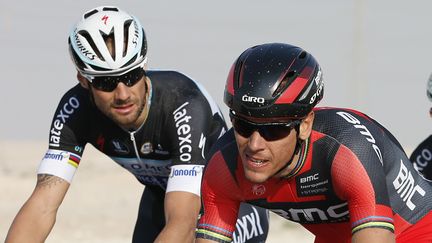 Tom Boonen (à gauche) et Philippe Gilbert (à droite) (YUZURU SUNADA / BELGA MAG)