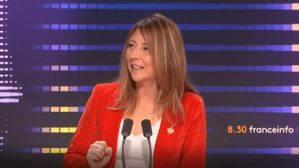 Sandra Regol, députée EELV du Bas-Rhin, était l'invitée du "8h30 franceinfo", samedi 25 février 2023. (FRANCEINFO / RADIO FRANCE)