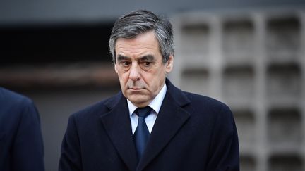 Le candidat des Républicains à la présidentielle, François Fillon, le 23 janvier 2017 à Berlin (Allemagne). (TOBIAS SCHWARZ / AFP)