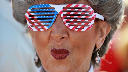 Gloria Wist soutient Newt Gingrinch, en Floride, le 29 janvier 2012. (STAN HONDA / AFP)