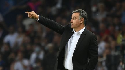 Christophe Galtier lors du match de Ligue des champions entre le PSG et la Juventus Turin au Parc des Princes, le 6 septembre (FRANCK FIFE / AFP)