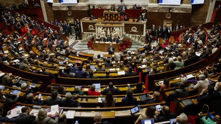 L'Assemblée nationale, le 11 décembre 2023. (LUDOVIC MARIN / AFP)