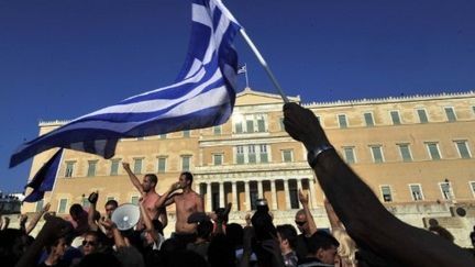 Les "indignés" manifestent depuis près d'un mois devant le parlement grec, le 19 juin 2011. (AFP - Louisa Gouliamaki)