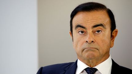 Carlos Ghosn, lors d'une conférence de presse au Salon de l'auto, le 3 octobre 2018 à Paris. (REGIS DUVIGNAU / REUTERS)