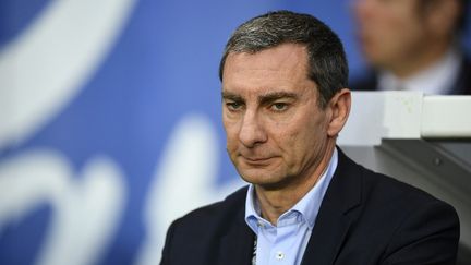 Pascal Garibian,&nbsp;&nbsp;directeur technique de l'arbitrage français, en avril 2017 au Parc des Princes. (FRANCK FIFE / AFP)