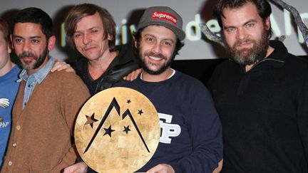 Romain Levy, Manu Payet, Clovis Cornillac, Douglas Attal, Pascal Demolon récompensés à l&#039;Alpe d&#039;Huez pour &quot;Radiostars&quot;
 (PLV/SIPA)