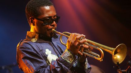 Roy Hargrove lors de son concert à Jazz in Marciac (Gers) le 10 août 2004.&nbsp; (MAXPPP/LA DEPECHE DU MIDI)