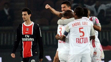 Déception de Javier Pastore (PSG) après la défaite face à Nancy (FRED DUFOUR / AFP)