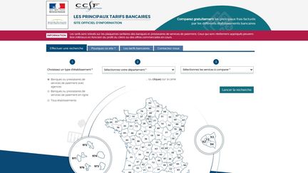 Capture d'écran du site&nbsp;tarifs-bancaires.gouv.fr, lancé lundi 1er février par le gouvernement. (TARIFS-BANCAIRES.GOUV.FR)