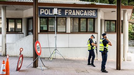 Frontière entre la France et l'Espagne au Perthus, en juillet 2021. (JC MILHET / HANS LUCAS VIA AFP)