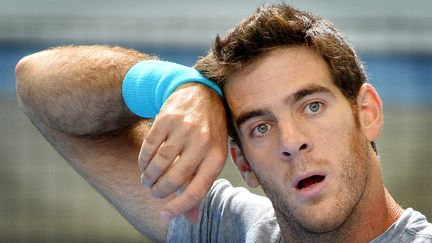 Juan Martin Del Potro, lors d'un entra&icirc;nement &agrave; Paris, le 3 novembre 2013.&nbsp; (BEN STANSALL / AFP)