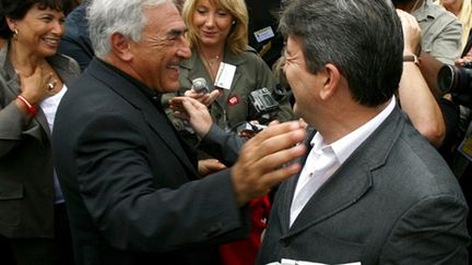 Jean-Luc Melenchon  et Dominique Strauss-Kahn...en 2006. Mélenchon était encore au PS (AFP/FRED DUFOUR)