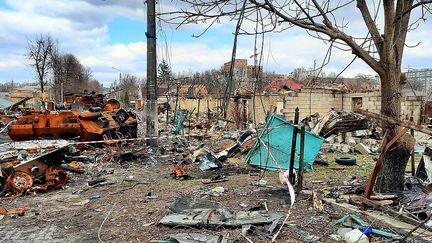 La découverte de&nbsp;Boutcha&nbsp;après le retrait des troupes russes. (BENJAMIN THUAU / RADIO FRANCE)