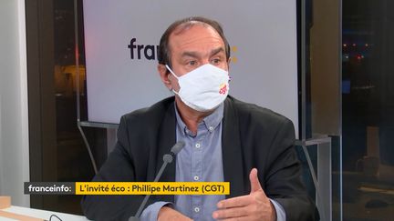 Phlippe Martinez,&nbsp;secrétaire général de la CGT, invité de franceinfo, lundi 9 novembre 2020. (FRANCEINFO)