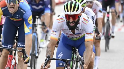 Le Français Geoffrey Soupe (Team TotalEnergies) remporte la 7e étape du Tour d'Espagne (JOSE JORDAN / AFP)