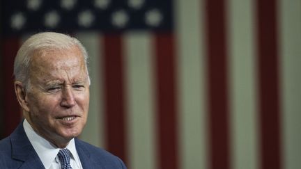 Le président américain Joe Biden, le 25 octobre 2021 dans le New-Jersey (Etats-Unis). (ANDREW CABALLERO-REYNOLDS / AFP)