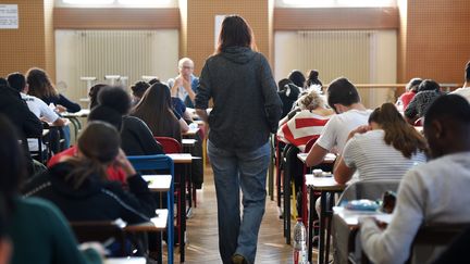 Des lycéens en épreuve du baccalauréat, le 17 juin 2019 à Strasbourg. (FREDERICK FLORIN / AFP)