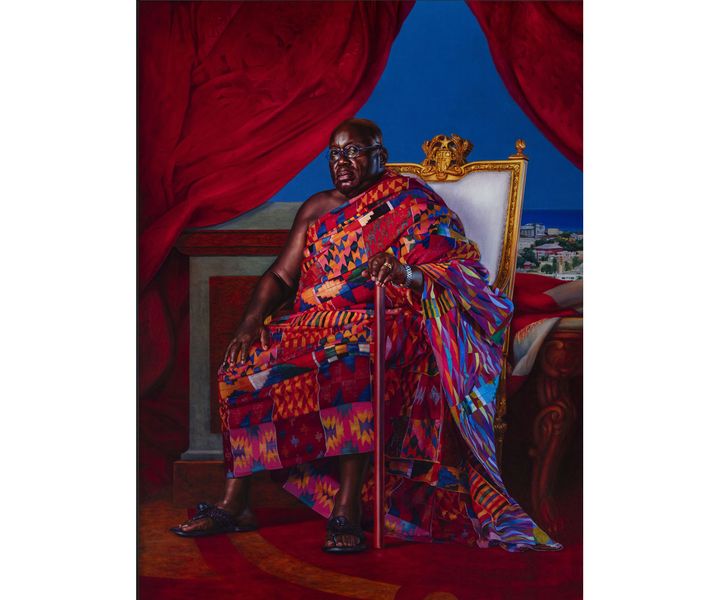 Kehine Wiley, Portrait de Nana Akufo-Addo, président du Ghana (Photo Tanguy Beurdeley © Courtesy the artist and TEMPLON, Paris-Brussels-New York)