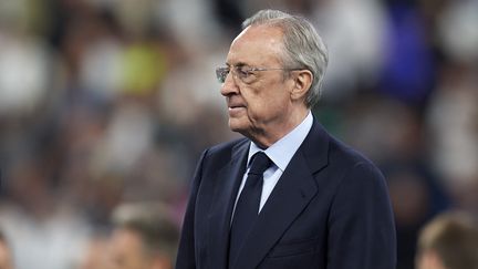 Le président du Real Madrid, Florentino Perez, lors de la finale de la Ligue des champions au Stade de France, le 28 mai 2022. (JOSE BRETON / NURPHOTO / AFP)