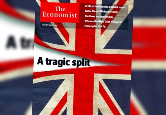 La une de "The Economist", après le "Brexit", le 24 juin 2016. (THE ECONOMIST)