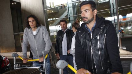 Edinson Cavani et Ezequiel Lavezzi à leur arrivée à l'aéroport vendredi dernier