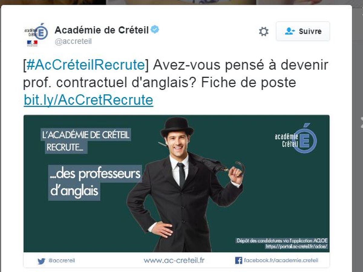 L Academie De Creteil Raillee Sur Twitter Pour Sa Campagne De Recrutement