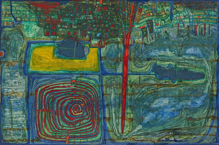 Friedensreich Hundertwasser, "Sun for those who weep in the country", 1957-1959 - The ALBERTINA Museum, Vienna – The ESSL Collection © 2020 NAMIDA AG, Glarus/Schweiz &nbsp; (© 2020 NAMIDA AG, Glarus/Schweiz)