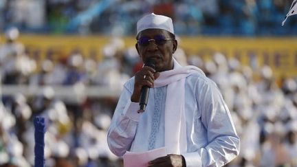 Le président du Tchad&nbsp;Idriss Déby Itno, le 9 avril 2021 à&nbsp;N'Djamena. (MARCO LONGARI / AFP)