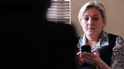 La pr&eacute;sidente du Front national, Marine Le Pen, le 12 mars 2012, &agrave; Toulouse. (MAXPPP)