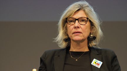 Sigrid Gérardin,&nbsp;secrétaire générale du Snuep-FSU, le 17 décembre 2019. (DANIEL PIER / NURPHOTO / AFP)