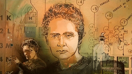 Marie Curie vue par C215.
 (C215 / France 3 Ile-de-France)