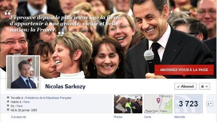 Capture d'écran du nouveau profil Facebook de Nicolas Sarkozy (DR)