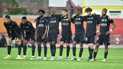 Des joueurs du Paris FC, lors d'un match contre Rodez, le 21 mai 2024. (CEDRIC MERAVILLES / MAXPPP)