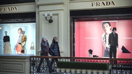 Une boutique Prada à Moscou (Russie), le 10 mars 2022. (AFP)