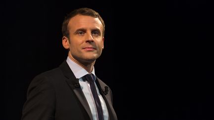 Le candidat à la présidentielle Emmanuel Macron, lors d'un événement organisé par le collectif Elles marchent, le 8 mars 2017, à Paris.&nbsp; (SERGE TENANI / CITIZENSIDE / AFP)