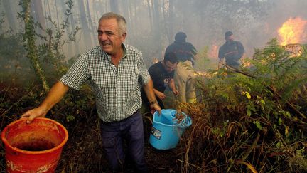 Les incendies à&nbsp;Zamanes, Vigo (Espagne) , le 15 octobre 2017 (SALVADOR SAS / EFE / SIPA)