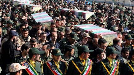 Les obsèques à Téhéran d'un général iranien et de «volontaires» tués dans les combats en Syrie, en février 2016.  (AFP/Atta Kenare )