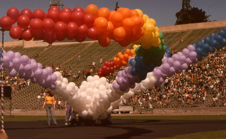 Cérémonie d'ouverture des Gay Games de San Francisco, le 28 août 1982. (FEDERATION OF GAY GAMES)