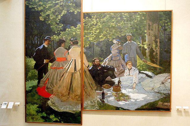 Les deux parties du "Déjeuner sur l'herbe " de Monet exposées au musée d'Orsay à Paris 
 (Tous droits réservés par WVJazzman)