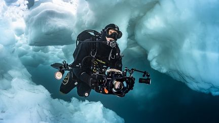 Le photographe Greg Lecoeur&nbsp;dans l’Antarctique en avril 2022.&nbsp; (GREG LECOEUR)