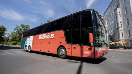 Un autocar "Blablabus" à Berlin en Allemagne, le 24 juin 2019. (CHRISTOPH SOEDER / DPA / AFP)