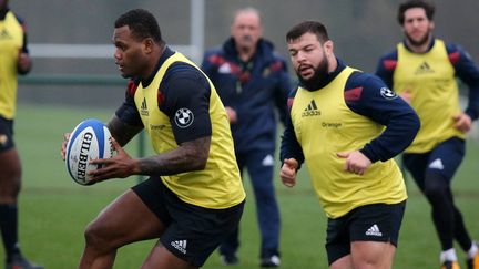 Entraînement de l'équipe de France de rugby à Marcoussis le 30 janvier 2018. (MAXPPP)