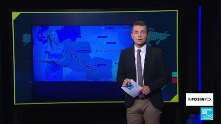 Un bulletin météo concernant l'Europe de l'Est a été faussement attribué à une chaîne de télévision polonaise. La carte présentée montre le territoire polonais empiéter sur l'Ukraine.