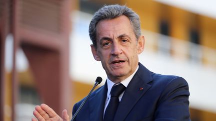 L'ancien président de la République Nicolas Sarkozy donne un discours à Nice, le 30 janvier 2019. (VALERY HACHE / AFP)