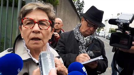 Viviane Lambert, la mère de Vincent Lambert, après avoir rendu visite à son fils au CHU de Reims, le 20 mai 2019. (FRANCEINFO)