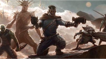 Peter Quill/Star Lord, Gamora, Drax le destructeur,  Rocket et Groot sont "Les Gardiens de la galaxie" de Jammes Gunn (II)
 (The Walt Disney Company France )