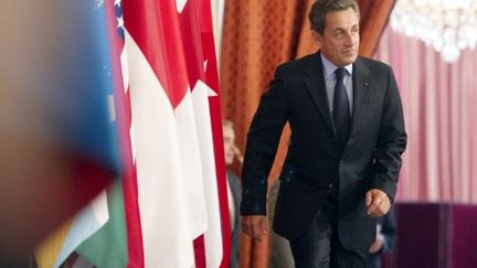 Nicolas Sarkozy recevant les ministres de l'agriculture du G20 le 22 juin 2011 à l'Elysée (AFP/LIONEL BONAVENTURE)