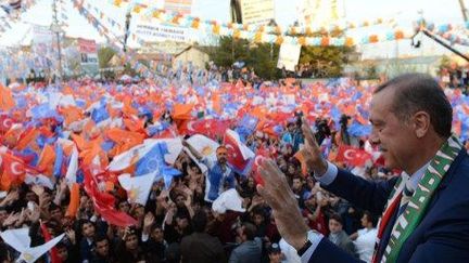 Meeting du Premier ministre turc Erdogan le 27 mars 2014 à Diayarbakir. (AFP)